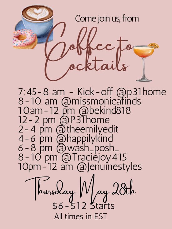 Accessories - Live 5/28 From Coffee to Cocktails Raid Train